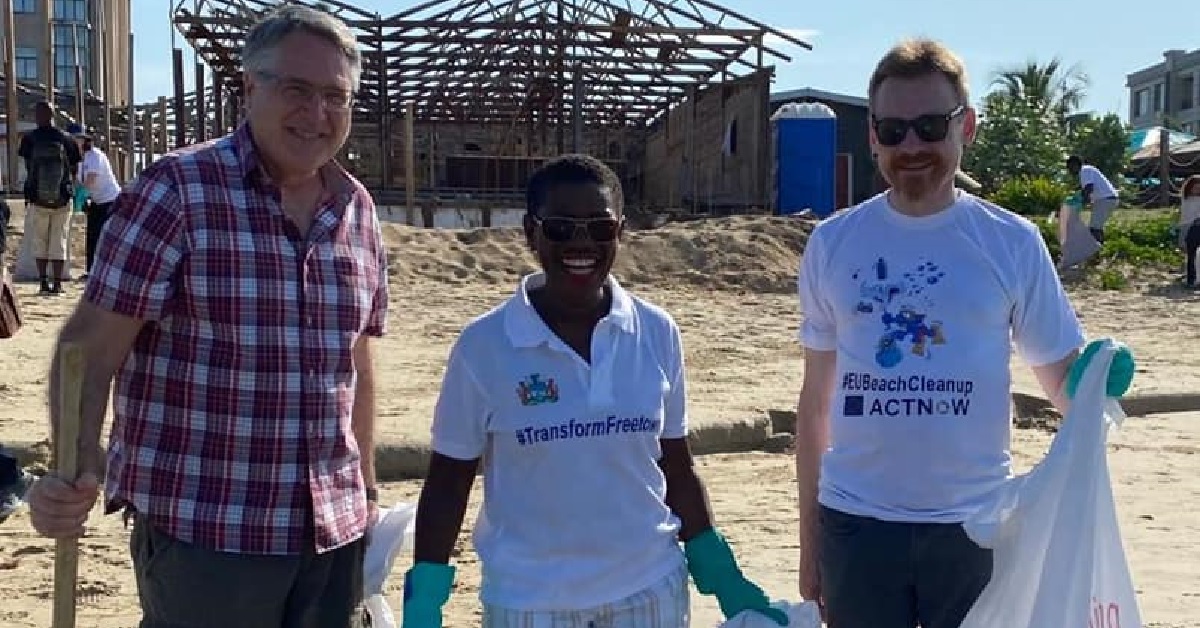 Mayor Yvonne Aki-Sawyerr Participates at The EU Beach Cleaning Event