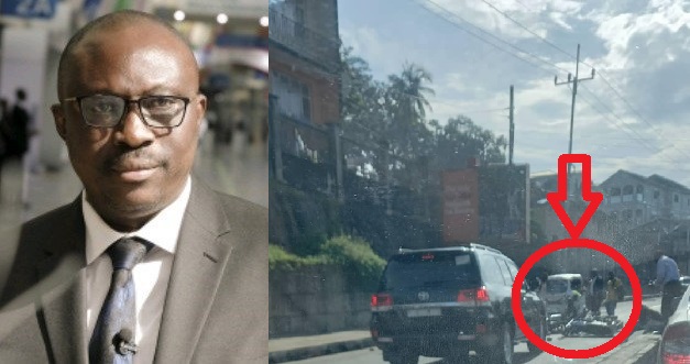 Okada Rider Escapes Death as Chief Minister Breaks Traffic Rules And Crushes Him in Freetown