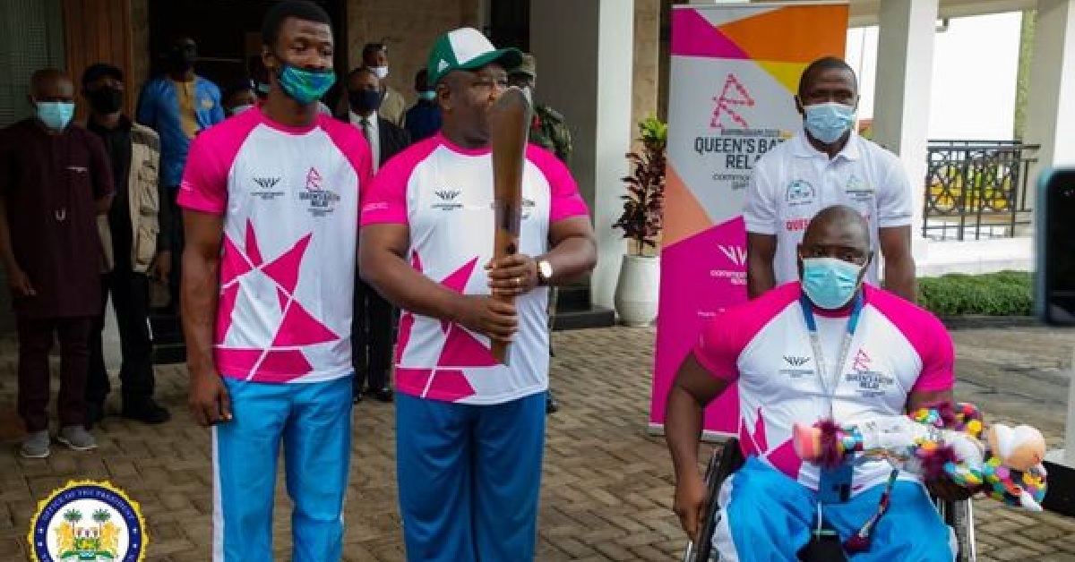 President Bio Receives The Official Queen’s Baton Relay For The 2022 Commonwealth Games in England