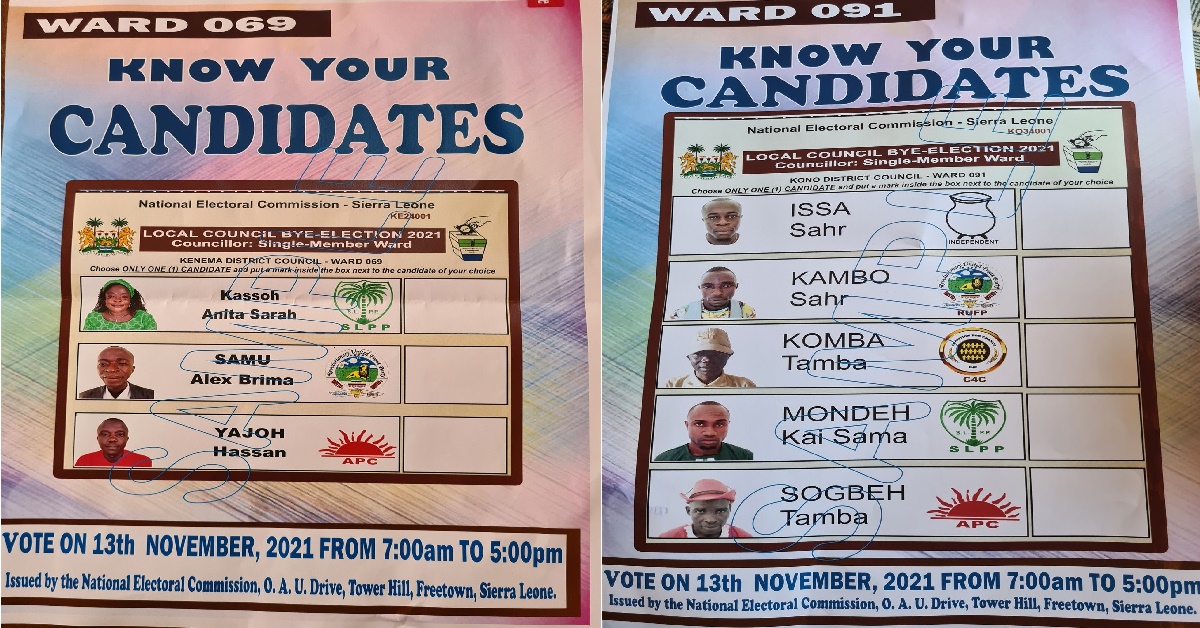 NEC Unveil Names of Candidates For Kono And Kenema Bye-elections