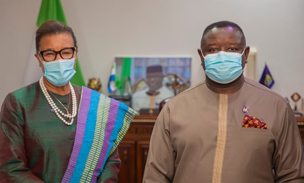 Commonwealth Secretary General Pays Courtesy Call on President Bio, Praises Government on Curtailing Coronavirus