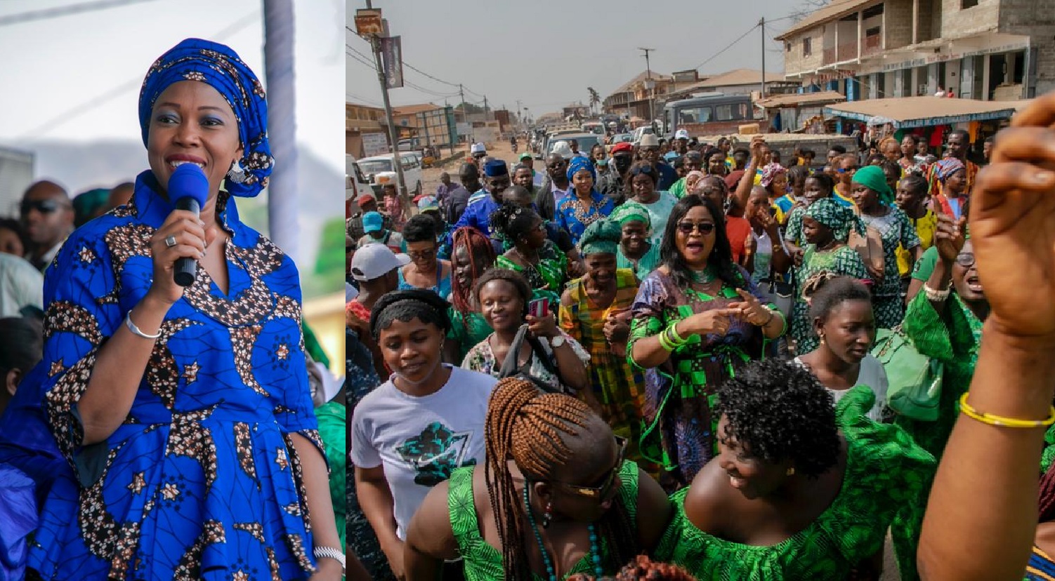 Grand Welcome For First Lady Fatima Bio in Makeni