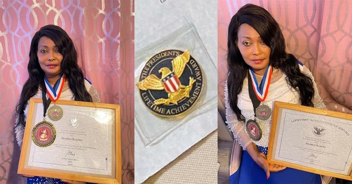 Dr. Imambay Kamara Honored With President Joe Biden’s Global Humanitarian Lifetime Achievement Award