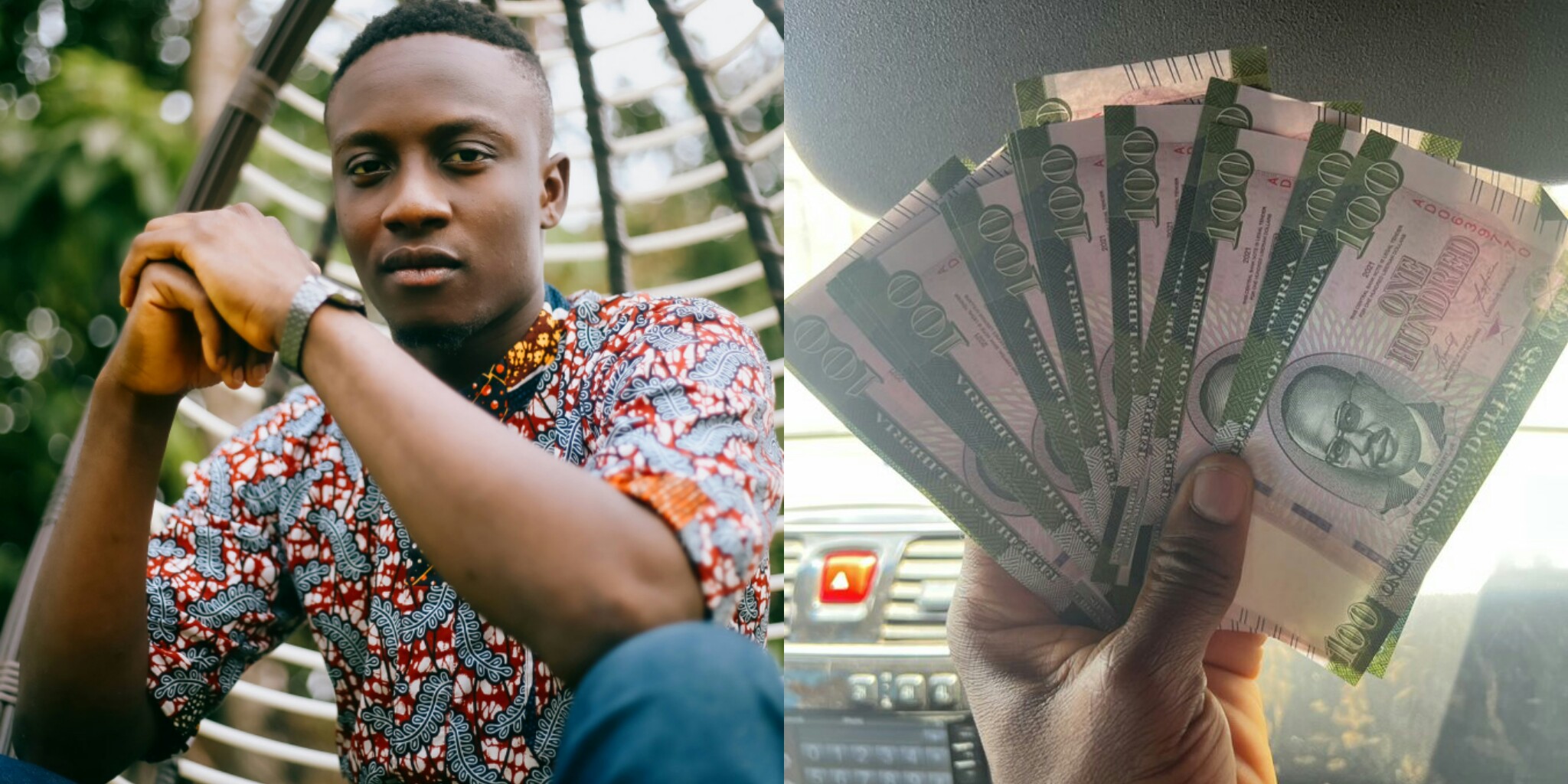 Sierra Leonean Musician, Drizilik Flaunts Foreign Currencies He Made from Hard Work