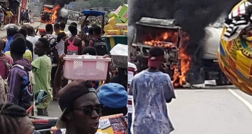 Fuel Tanker on Fire at Waterloo