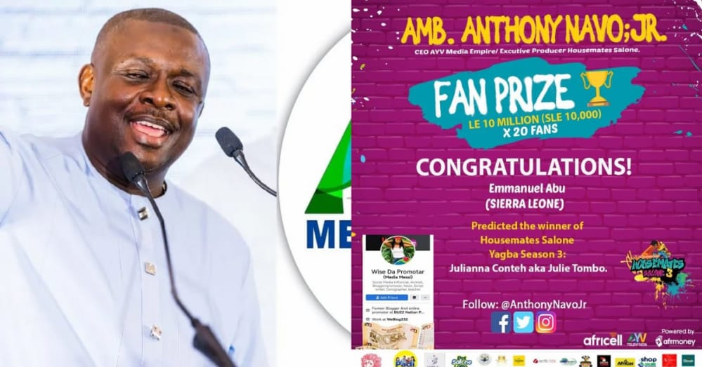 AYV Announces Housemates Salone Fan Prize Winners