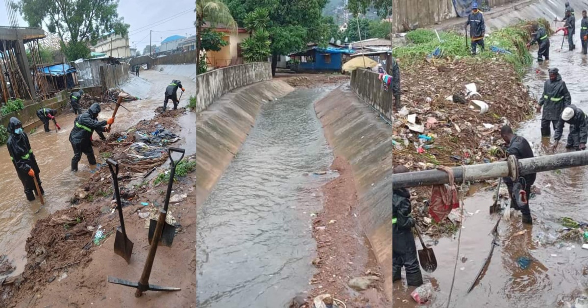 FCC Flood Mitigation Officers Cleans Drainage in Lumley Community