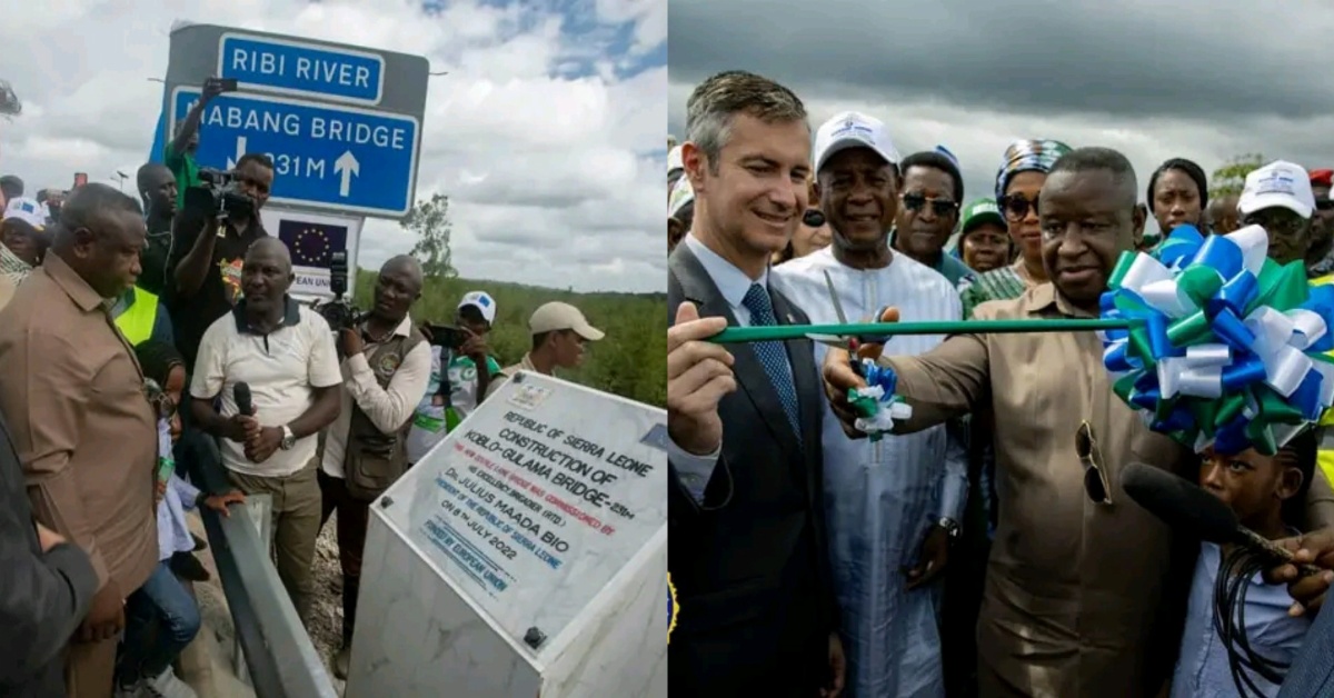 President Bio’s Commissions Mabang Bridge, Revives Major Commercial Activities Between South and North
