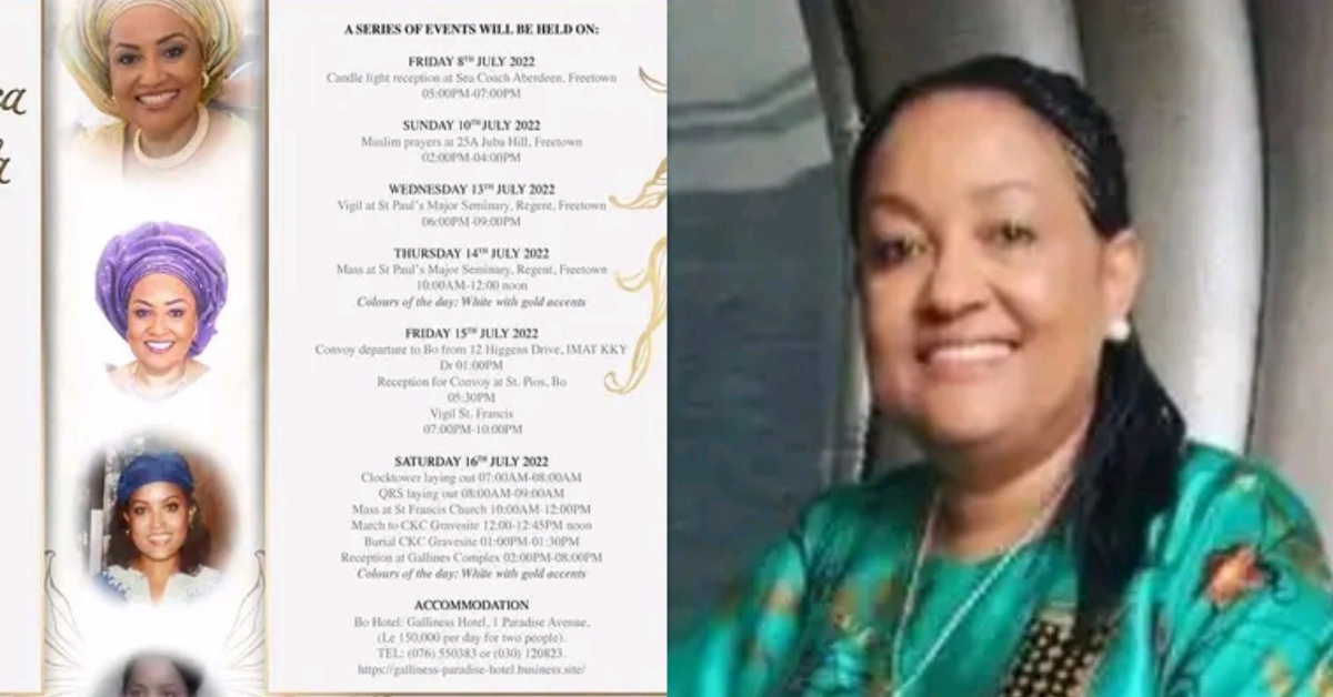 Family Announces Funeral Arrangements for Late Kandeh Yumkella’s Wife