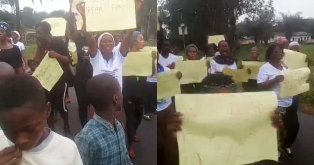 Women And Children Takes Lead as Massive Protest Begins in Binkoloh