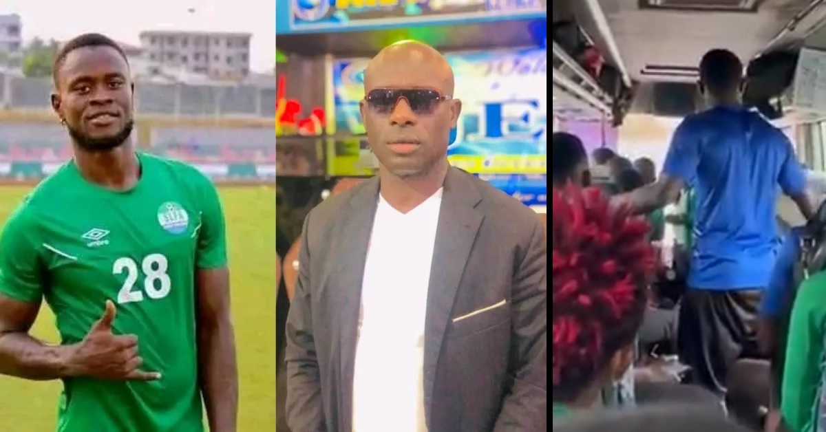 Musa Tombo Spotted Misbehaving In The Leone Stars Team Bus After Their 2:1 Defeat Against Mali