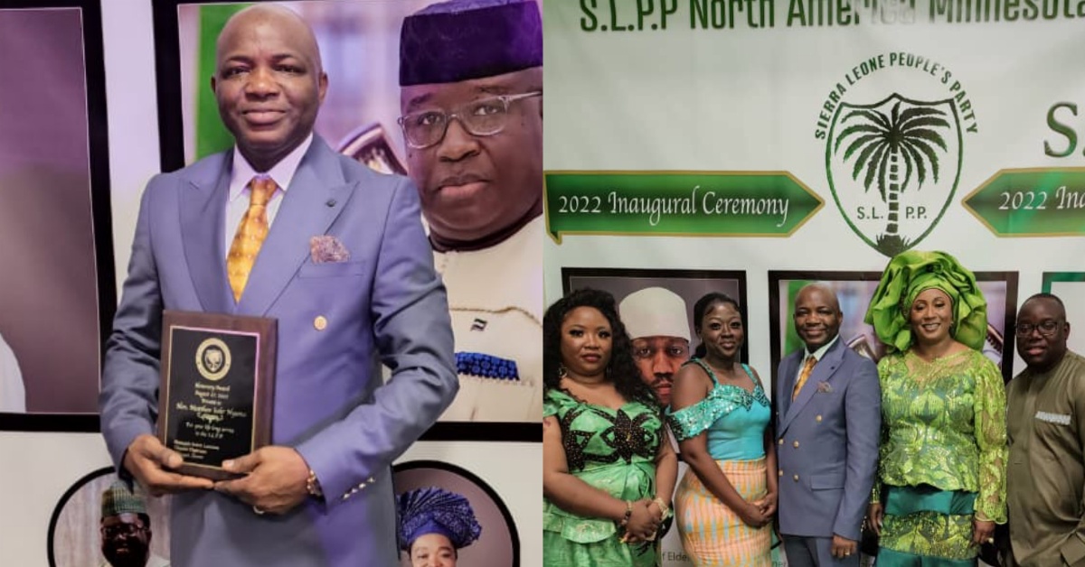 Hon. Mathew Sahr Nyuma Receives Honorary Award From SLPP North America New Executives
