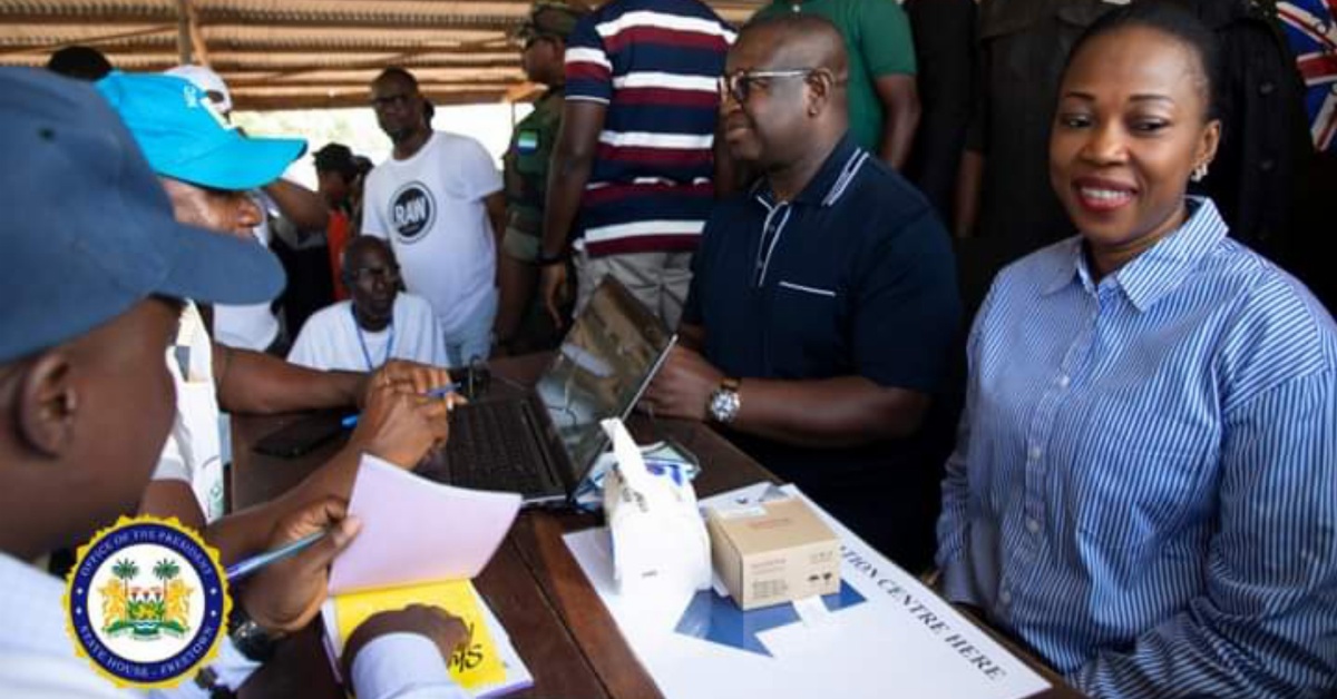 As Voter’s Registration Process Commences President Bio And First Lady Fatima Bio Registered