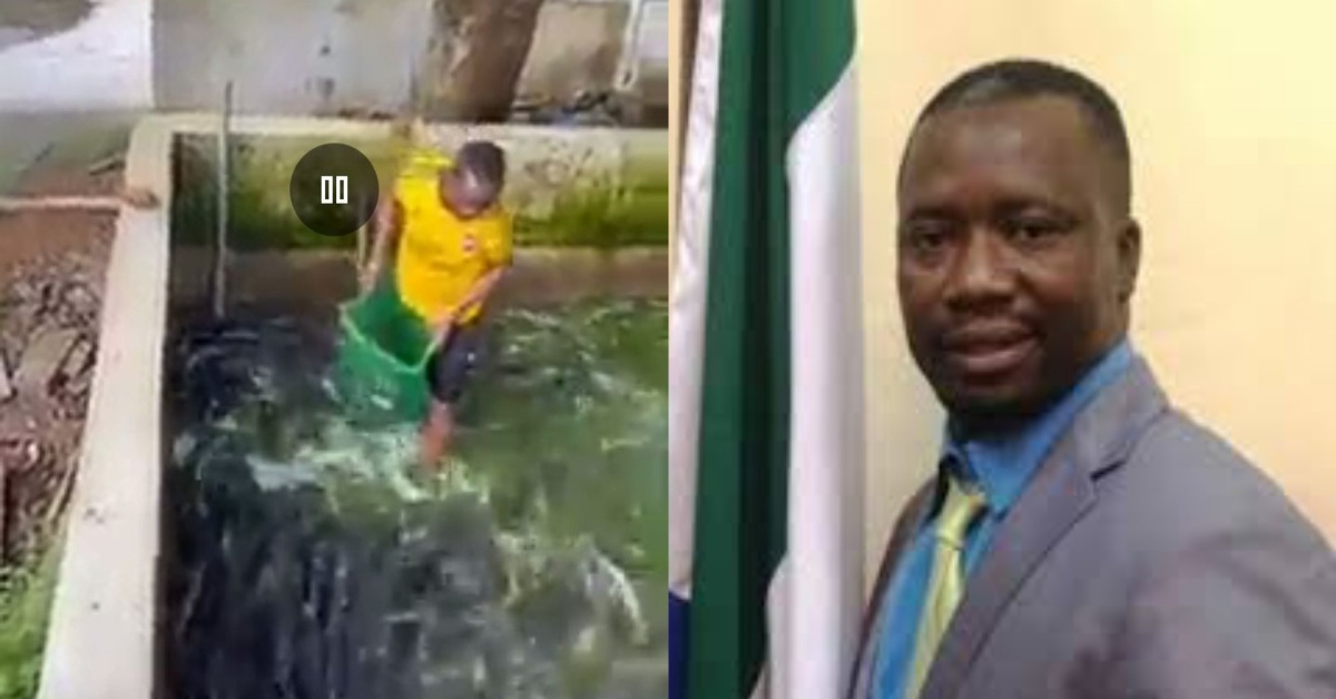 Minister of Youth Mohamed Orman Bangura Shows Off His Fish Farm