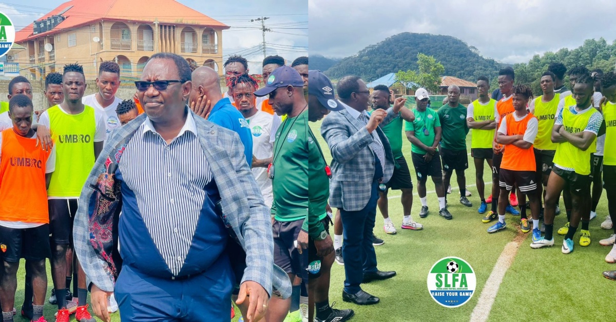 Ahead of Clash With Zambia, SLFA Vice President Nat-Johnson Visits Under-23 Training Session