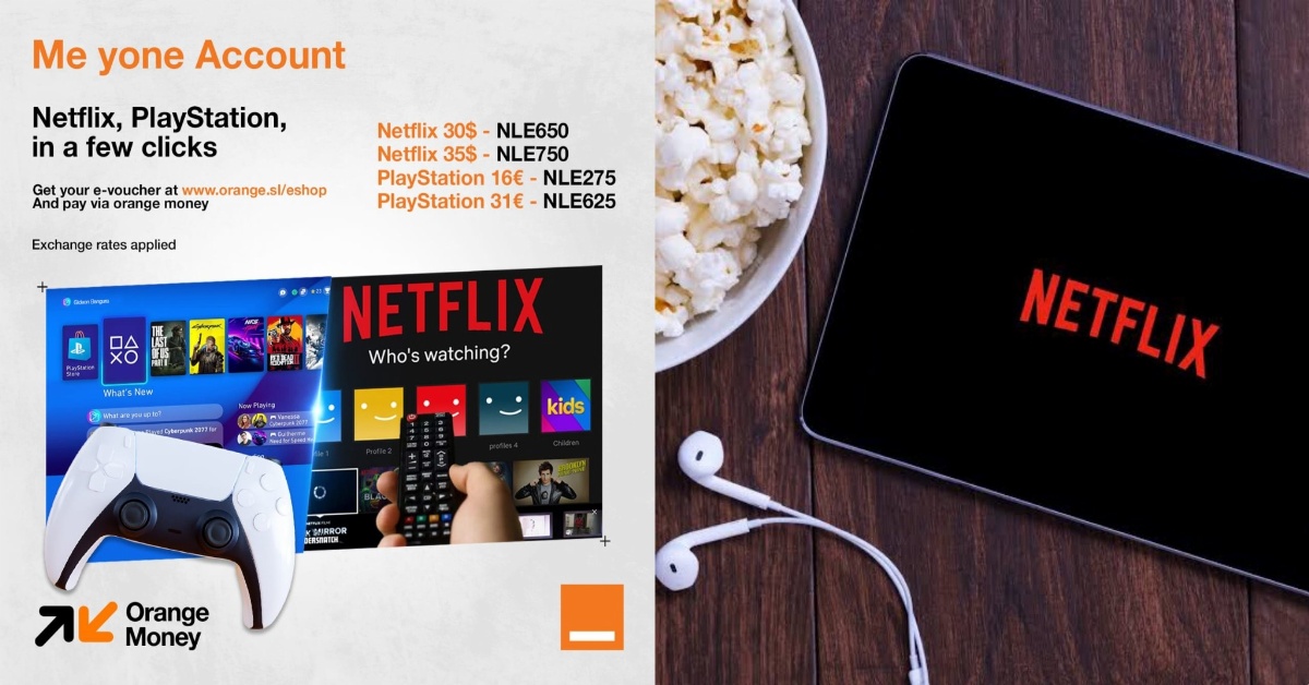 Pay For Netflix And Play Station Subscriptions With Orange Money