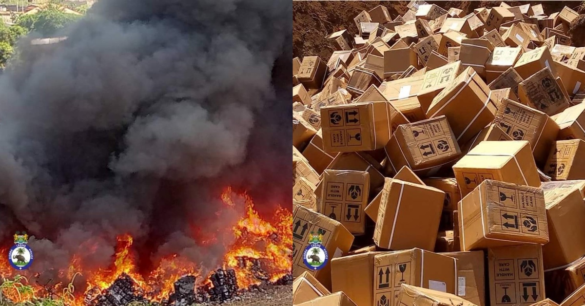 Law Enforcement Agencies Set Ablaze Huge Quantity of Prohibited Substances