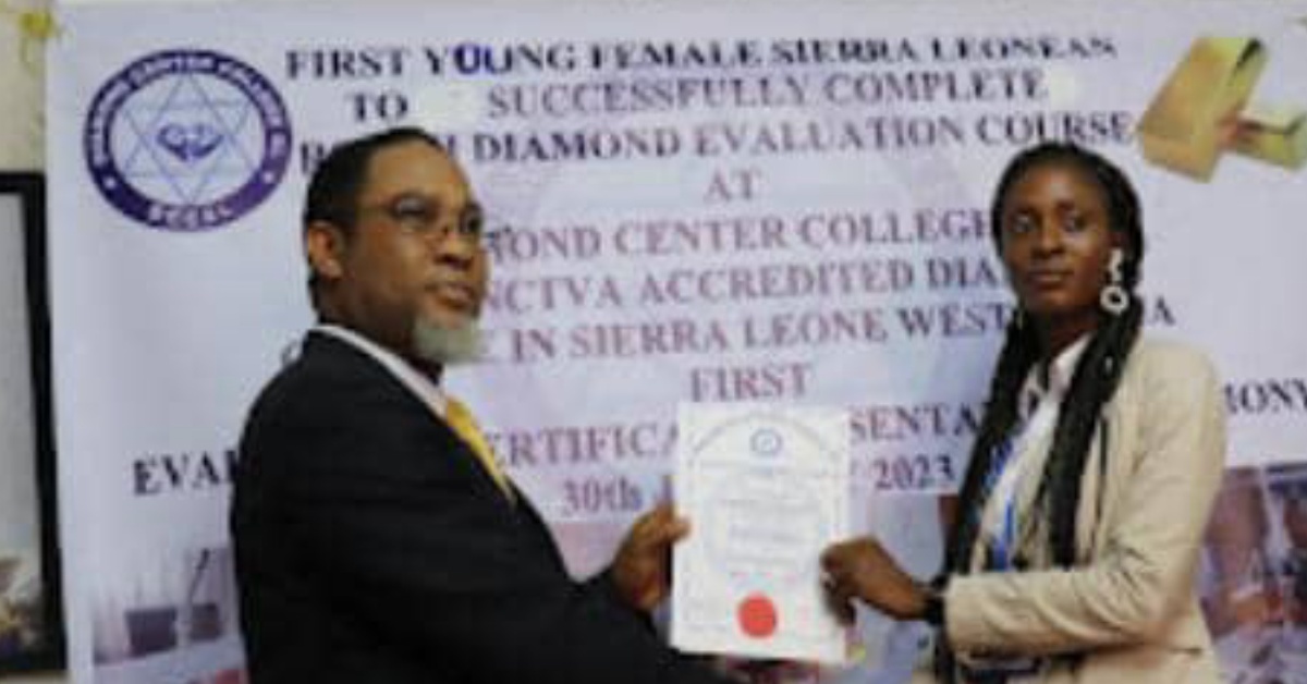 Rosemond Saffie Lossie Becomes First Diamond-Certified Woman in Sierra Leone