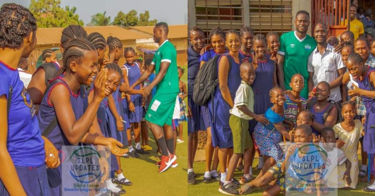 School Children Queued For Handshake With Musa Tombo