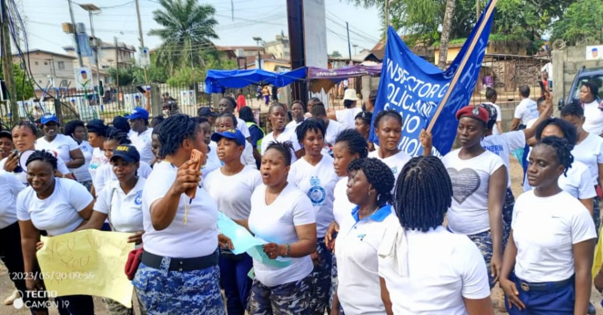 2023 Elections: Head of FSU And Coordinator For Sierra Leone Police Female Leaders Stormed Bo City With Peace Messages