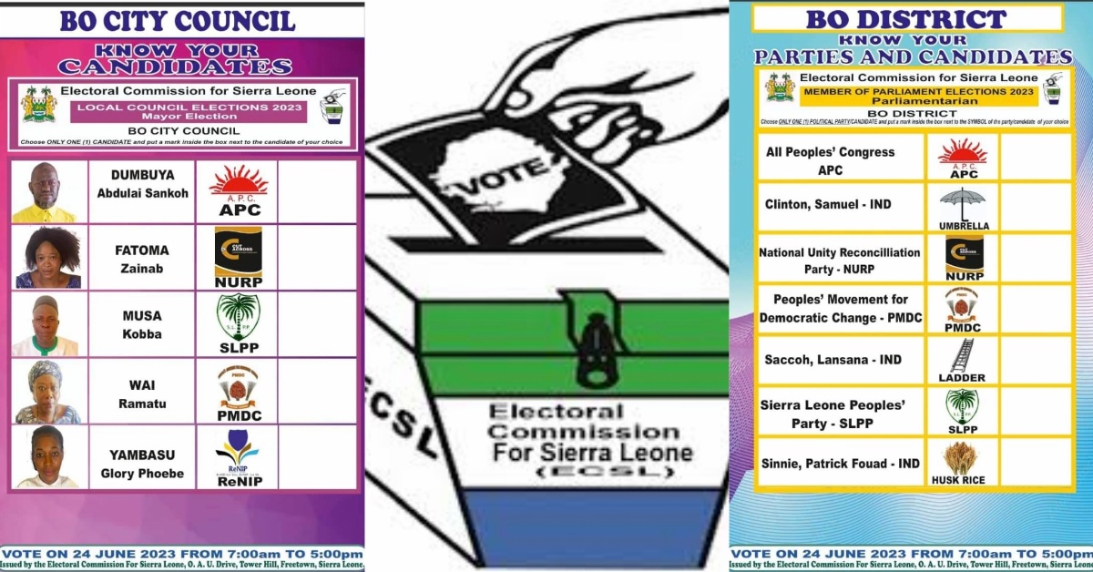 2023 Elections: Get to Know Your Candidates For Mayor, MP, Councilor Chairperson For Bo District