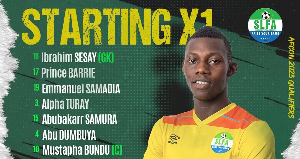 Leone Stars Confirmed Line up to Face Nigeria