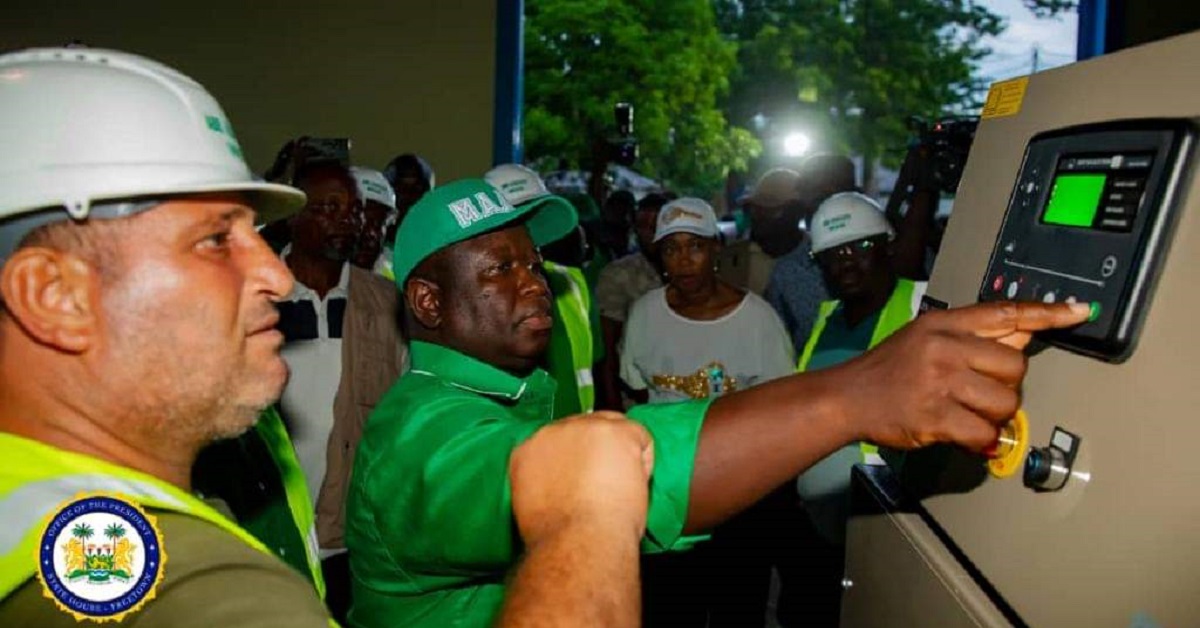 President Bio Gives Light to Moyamba Township