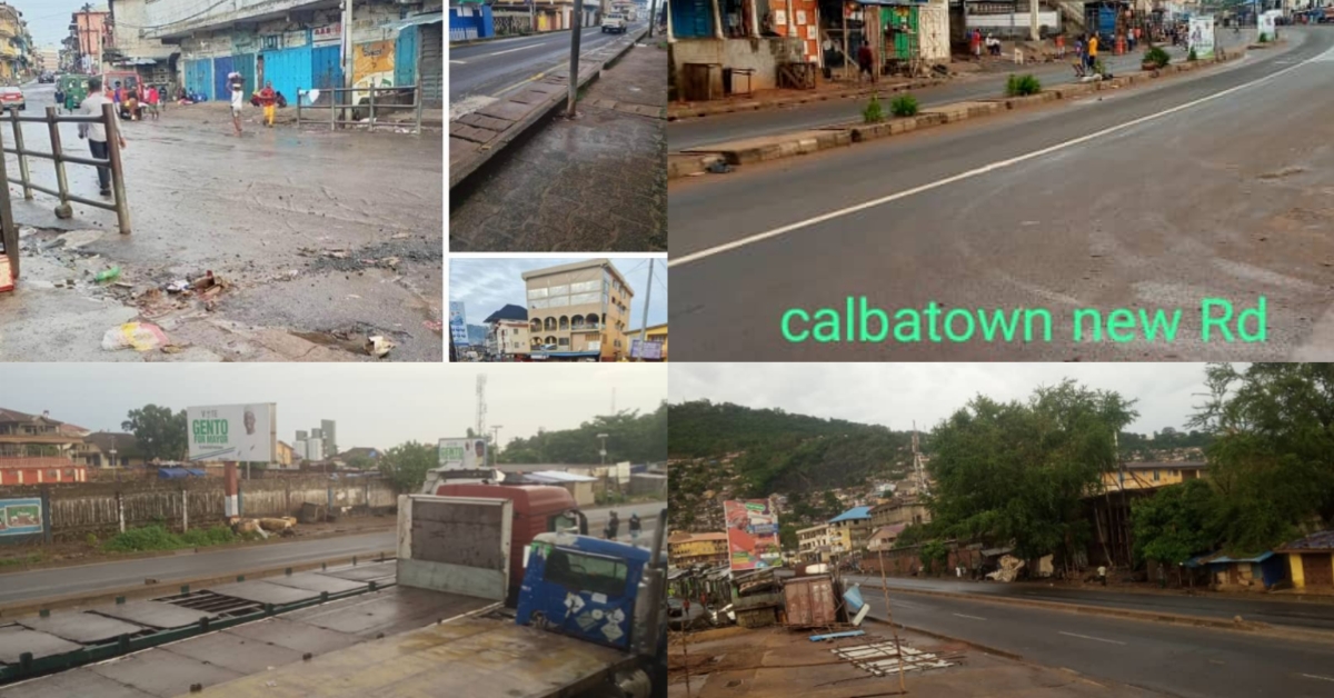 Empty Streets in Parts of Freetown And Beyond