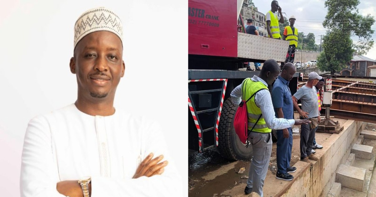 Gento Makes Post-Election Appearance at Hill-cut Road Bridge Installation