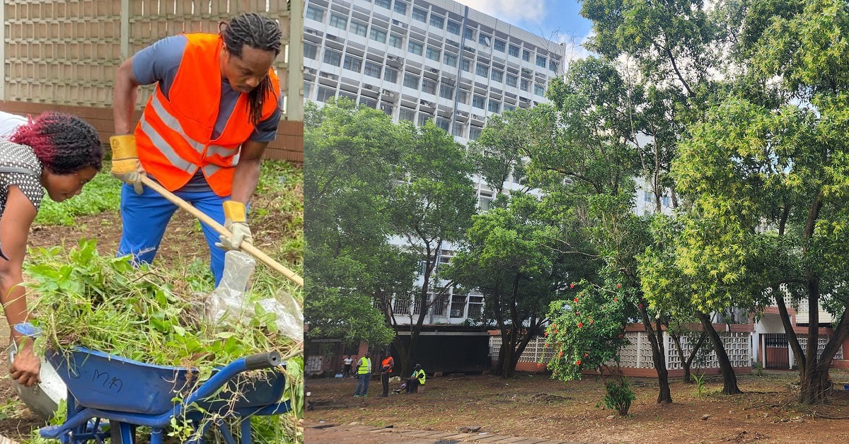 Chief Minister David Sengeh and Others Join Youths in Cleaning Exercise at Youyi Building