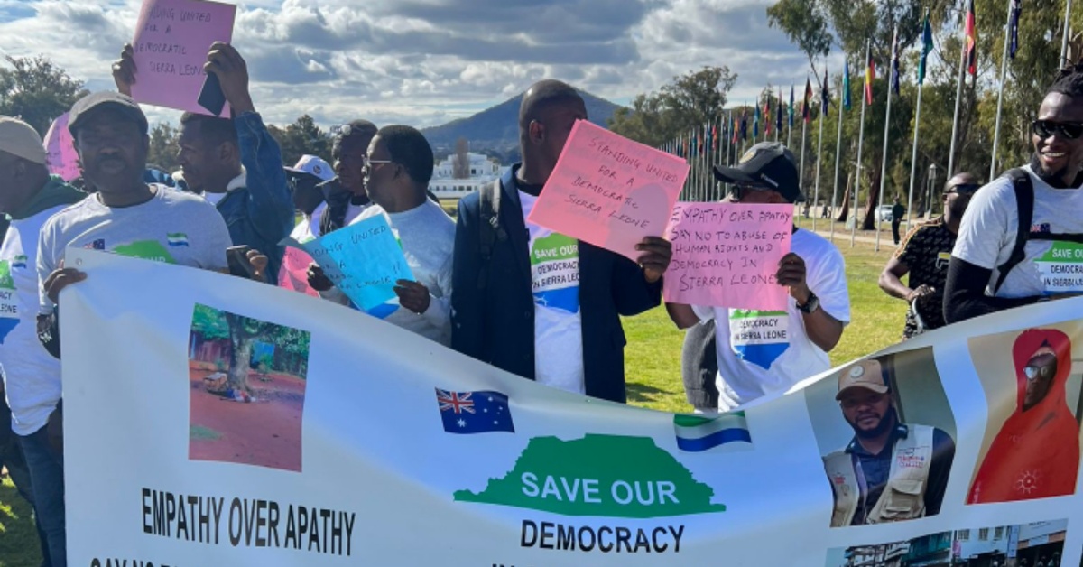 Sierra Leoneans in Australia Rally for Democracy and Justice at Parliament House in Canberra