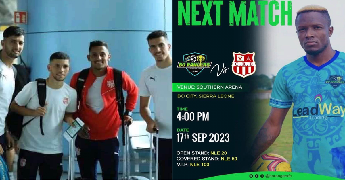 Algerian Champions C.R. Belouizdad Touch Down in Freetown for CAF Champions League Clash with Bo Rangers