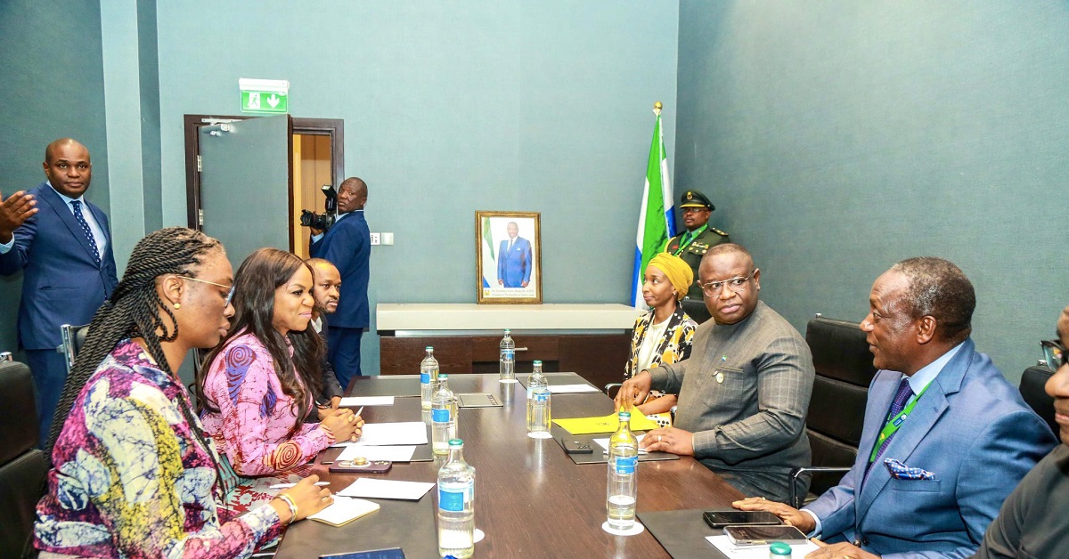 President Bio and UN’s Damiola Ogunbiyi Discuss Sustainable Energy at African Climate Summit