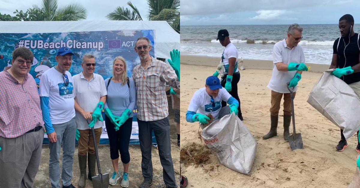 Minister Tunis Joins EU, IOM, US Embassy in Lumley Beach Cleanup