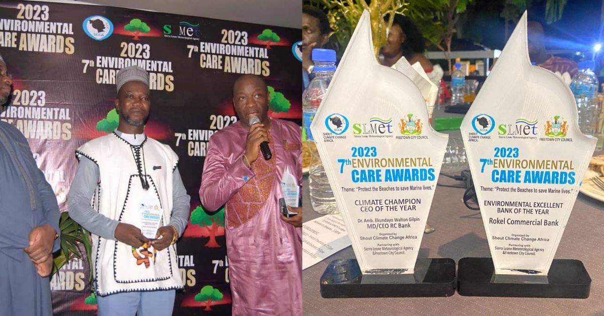 Rokel Commercial Bank and MD Honored With Prestigious  Environmental Care Awards for 2023