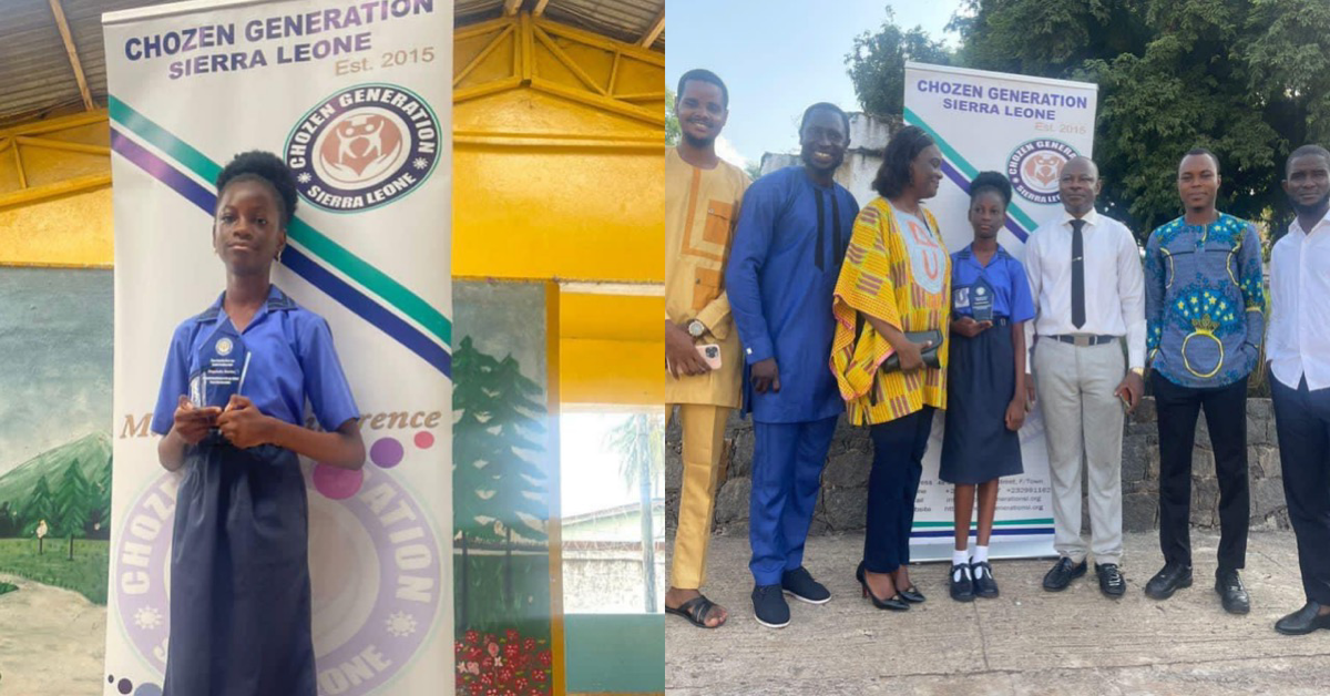Chozen Generation Presents Award to Floydalin Davies as Best Pupil in 2023 NPSE