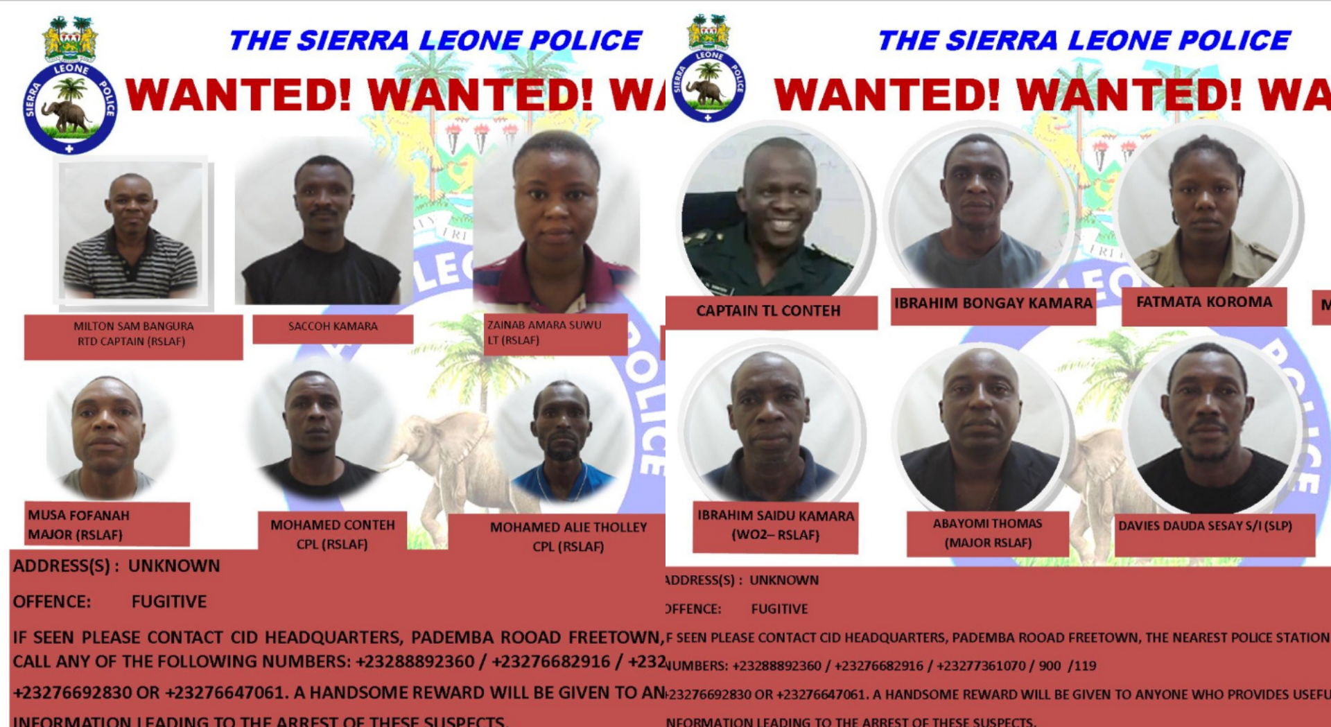 Freetown Gunfire: 34 People Declared Wanted