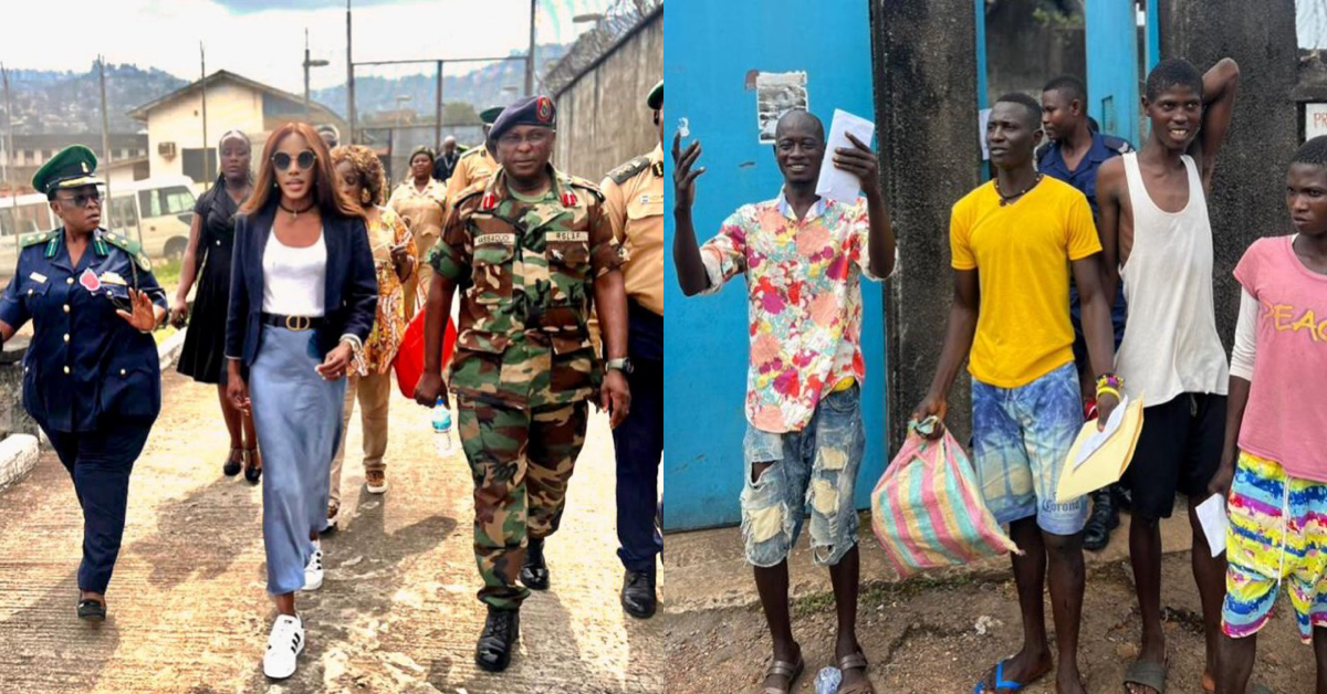 Isha Johansen Secures Release of Four Male Inmates at Freetown Correctional Centre