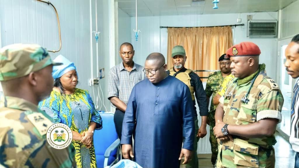 President Bio Visits Injured Security Forces at 34 Military Hospital
