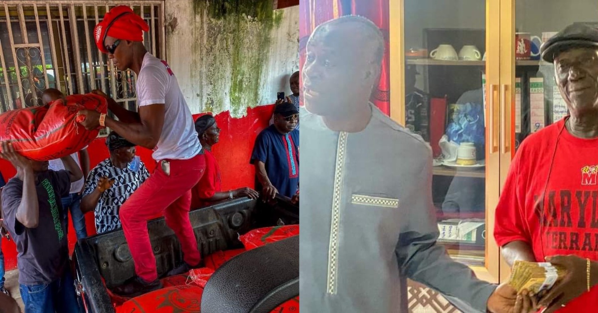 Sam-Sumana Donates Bags of Rice And Cash to APC