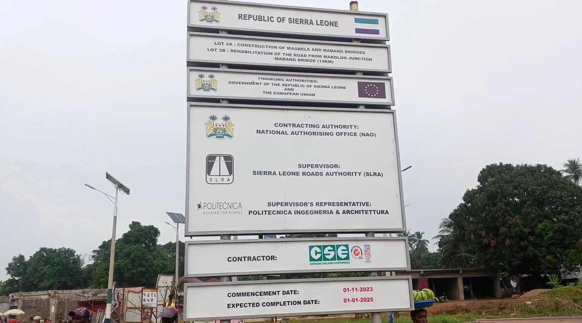 Sierra Leone And European Union Launch 14km Makolo-Mabang Bridge Road Project