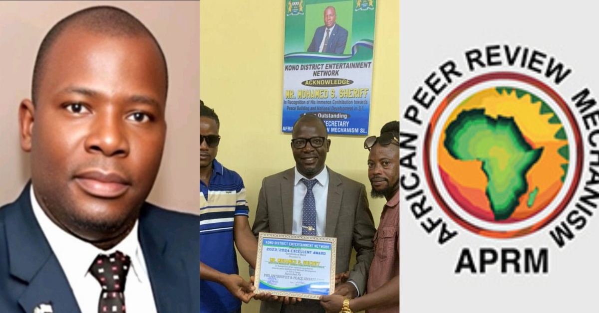 Kono District Entertainment Network Recognizes APRM’s Mohamed  Sheriff for Peace and Development Contributions