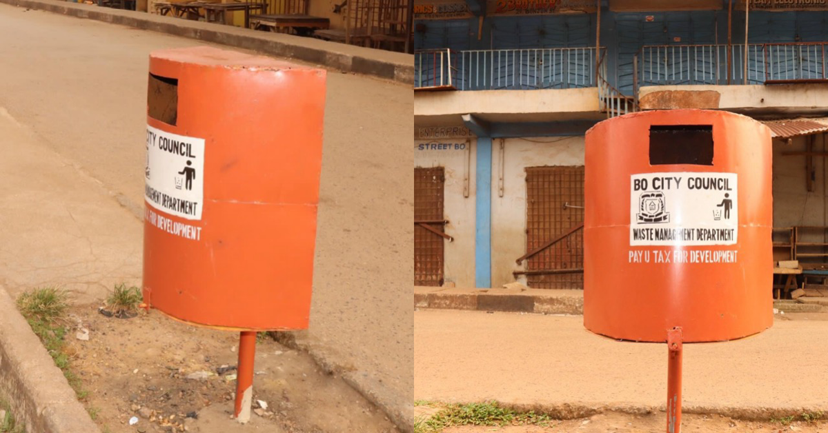Bo City Council Installs Waste Bins Along Major Streets to Combat Littering