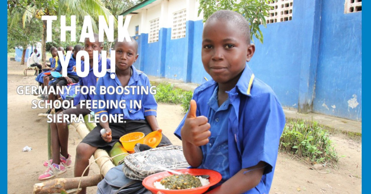 Germany Contributes €10 Million to WFP for Home-Grown School Meals in Sierra Leone