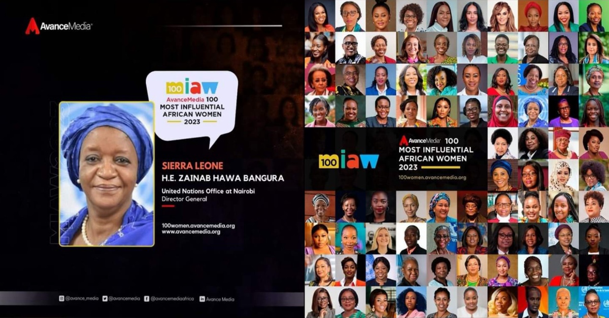Madam Zainab Hawa Bangura Named Among ‘100 Most Influential African Women 2023’