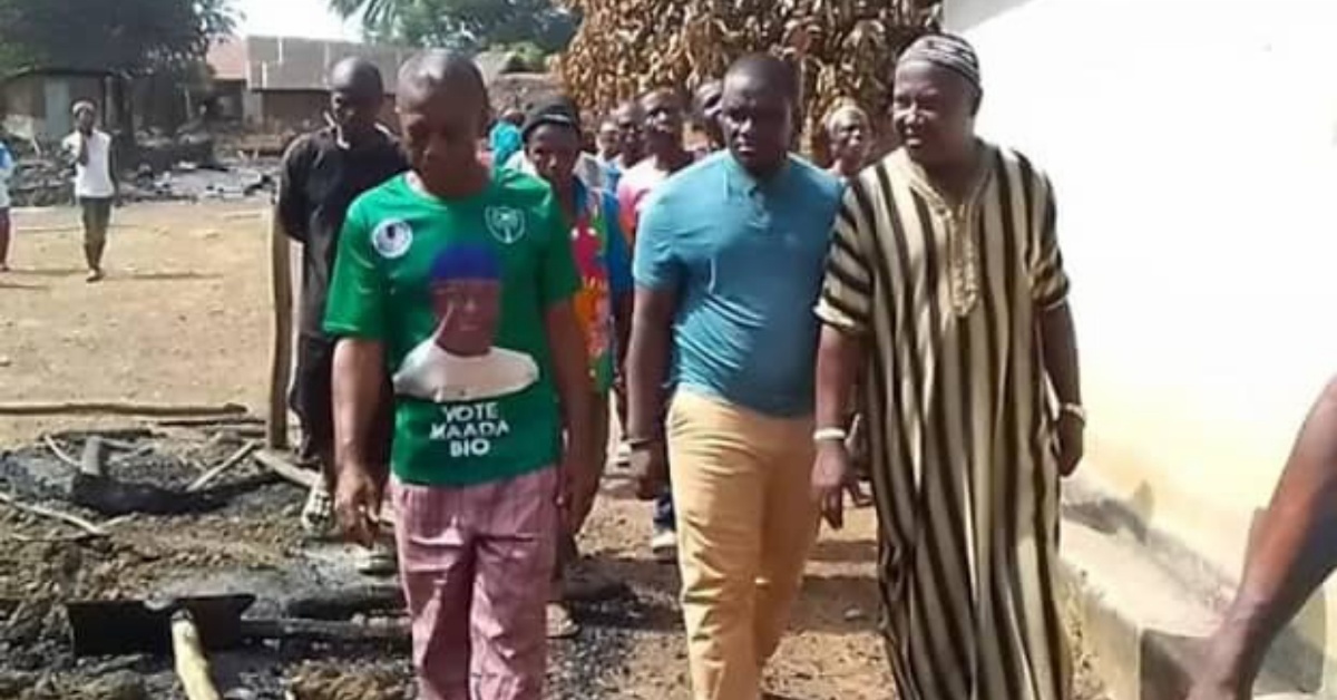 Hon. Alie Bayoh Extends Aid to Fire Victims in Jawahun Village, Kenema District