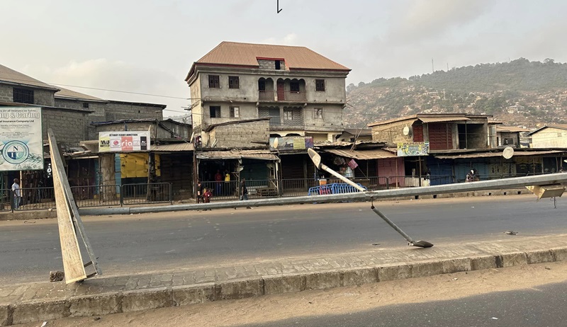 Unknown Vehicle Damages Street Light Pole at Ferry Junction