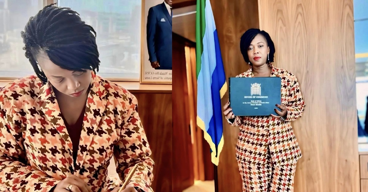 First Lady Fatima Bio Signs House of Commons Book of Remembrance in Honor of Nelson Mandela