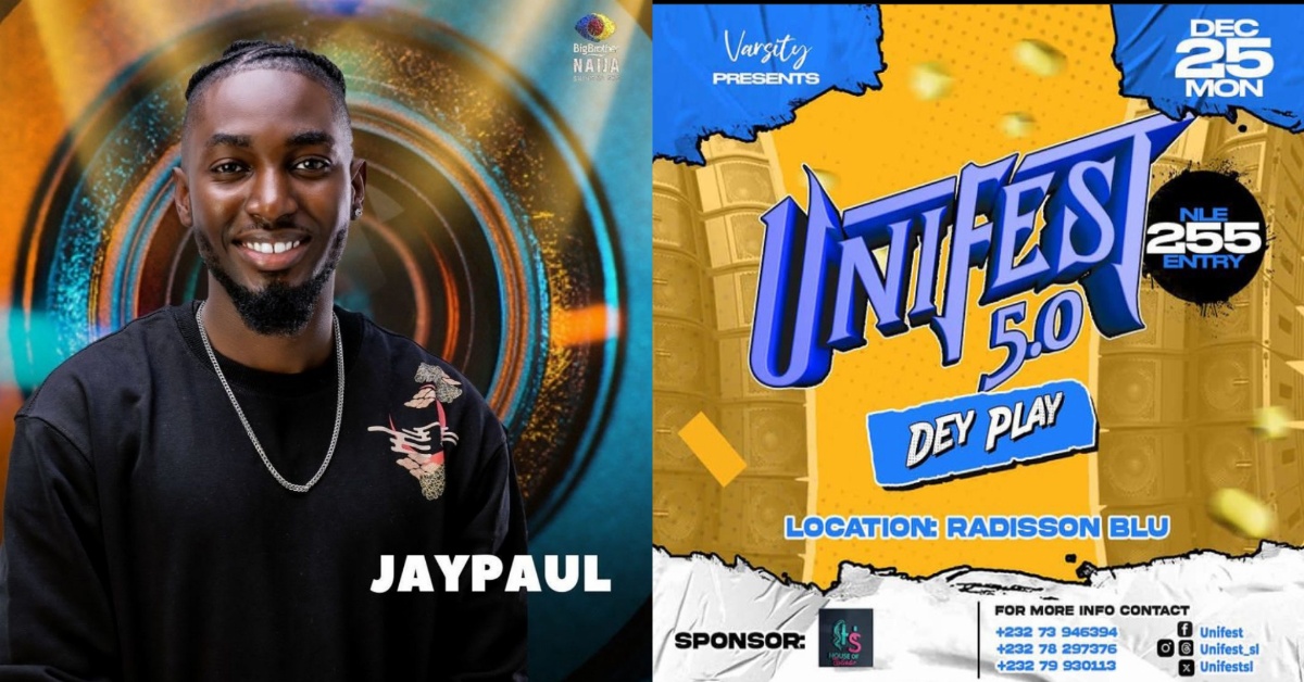 Ex-BBNaija Star Jaypaul Takes Legal Action Against ‘Unifest SL’