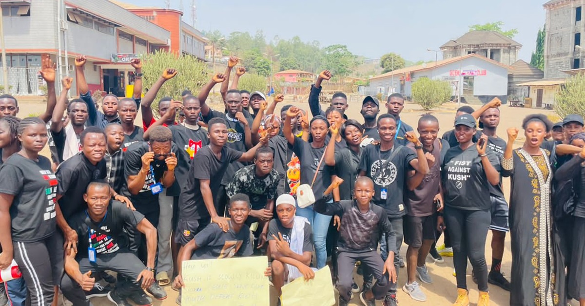 Makeni Youths Stage “Fist Against Kush” Walk to Combat Drug Abuse